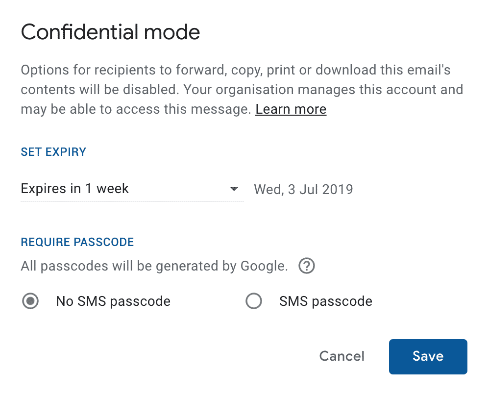 gmail confidential mode 2